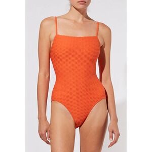 Solid & Striped The Gemma Swimsuit Chain Rib Pumpkin Size Small NWT $168